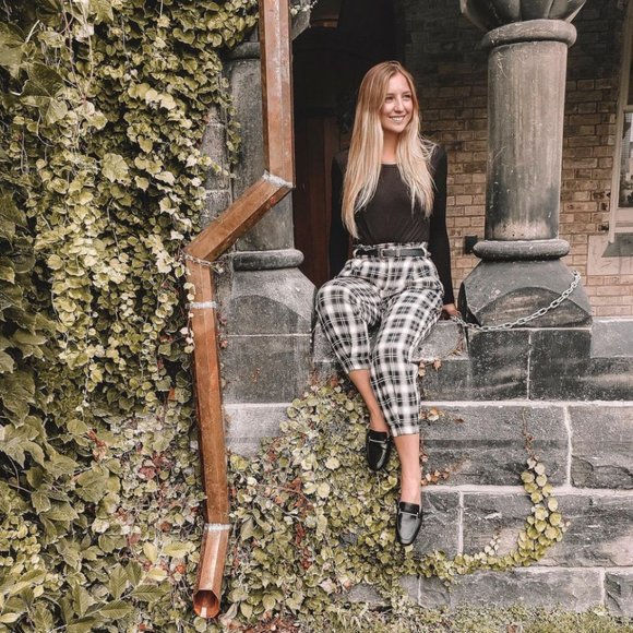 Zara Plaid Highrise 3/4 Pants - Picture 1 of 8